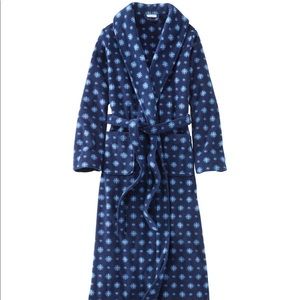 Women's Winter Fleece Robe, Wrap-Front Print